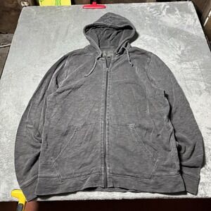 Lucky Brand Mens Vintage Gray Faded Full Zip Jacket Size L Retro Casual